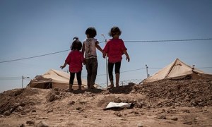 Syrian children at refugee camp in Jordan